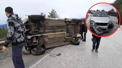 Bolu'da otomobil ile ticari araç çarpıştı : Yaralılar var