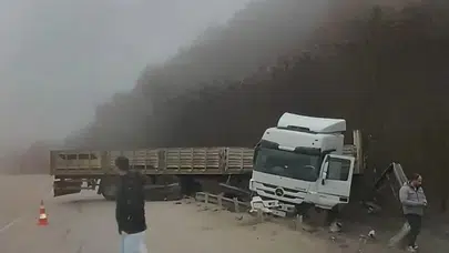 Sinop Boyabat’ta yolunda tır kazası