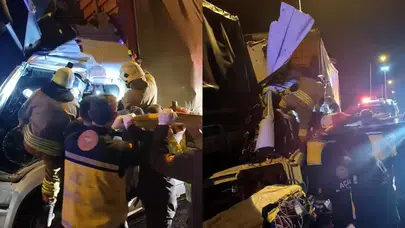 TEM Otoyolu'nda kaza : Kamyonlar çarpıştı, 1 kişi hayatını kaybetti