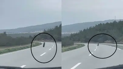 Hatay'da lastik fırladı, otobanda metrelerce ilerledi