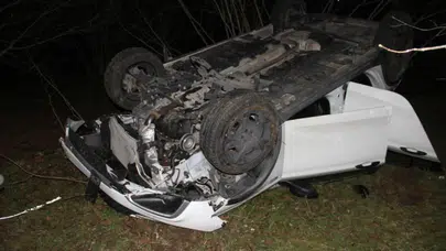 Samsun'da takla atan otomobil fındık bahçesine uçtu : Yaralılar var