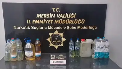 Mersin'de sıvı uyuşturucu operasyonu : 27 litre uyuşturucu ele geçirildi , 3 şüpheli tutuklandı