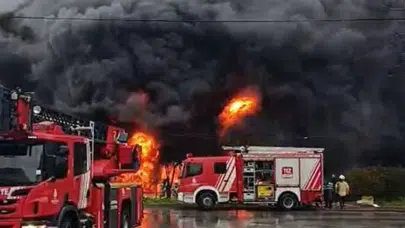 Silivri Ortaköy’de fabrika yangını!