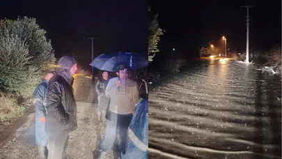 Aydın'da sağanak yağış etkisi : Naipli Çayı taştı