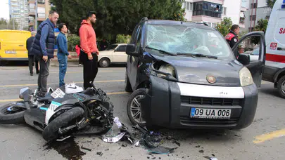 Aydın’da ticari araç ve motosiklet çarpıştı : 1 ağır yaralı