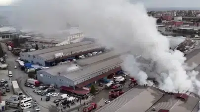 Ordu Altınordu'da markete ait depoda yangın çıktı