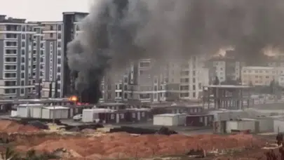 Adıyaman'da konteyner kentte korkutan yangın