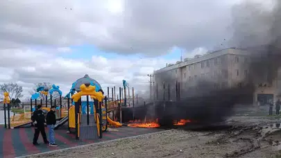 Tekirdağ Ergene'de çocuk parkında yangın çıktı