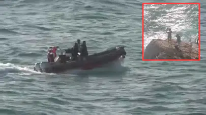 Antalya'da denizde mahsur kalan 2 arkadaş, polis ekiplerince kurtarıldı