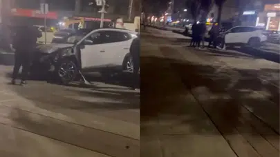 Samsun'da sürücü fren yerine gaza bastı : Araç yürüyüş yoluna girdi!