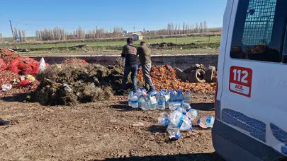 Çorum Alaca'da 180 litre kaçak alkol ele geçirildi