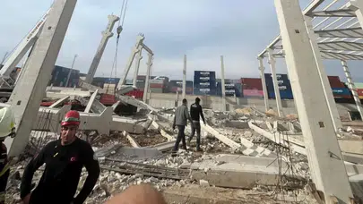 Mersin'de inşaatta duvar ve kolan çöktü : 2'si ağır 3 işçi yaralandı