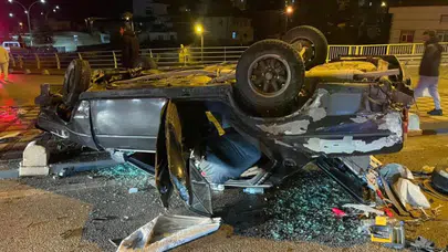 Otomobil hurdaya döndü, sürücü yara almadan kurtuldu