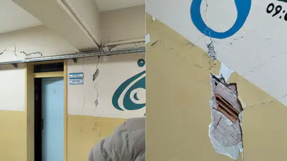 Tokat'ta deprem etkisi : Okul duvarları çatladı