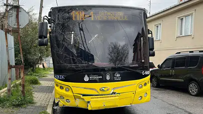 Beykoz'da İETT otobüsü kaza yaptı : 4 yolcu yaralandı