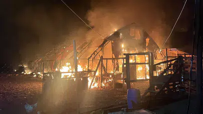 Bursa'da çiftlikte feci yangın : 580 kanatlı hayvan telef oldu