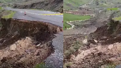 Diyarbakır Çermik'te sağanak etkisi : Yol çöktü