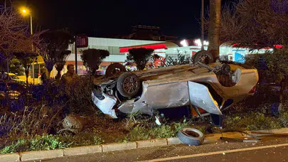 Antalya Gazipaşa’da takla atan otomobilde 4 kişi yaralandı
