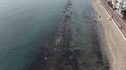Tekirdağ'da deniz 7 metre çekildi : 'Kral yolu' yeniden ortaya çıktı