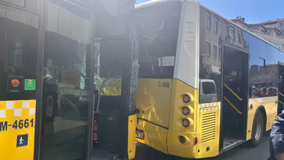 Ataşehir'de kaza : İETT otobüsleri çarpıştı