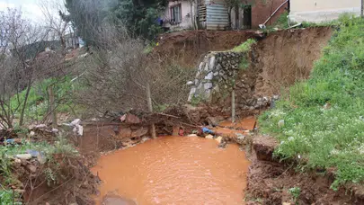 Aydın'da çay taştı : Toprak kaydı , tahliye işlemi başladı