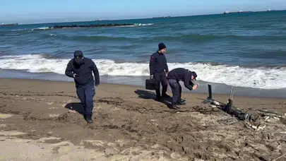 Sakarya Karasu sahilinde İHA alarmı : 400 metrelik alan boşaltıldı