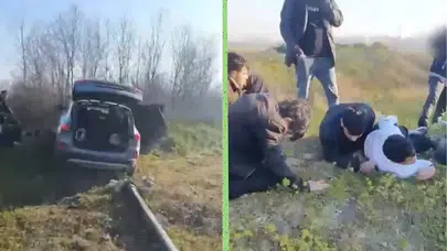 Kuzey Marmara Otoyolu'nda kovalamaca : 6 düzensiz göçmen yakalandı