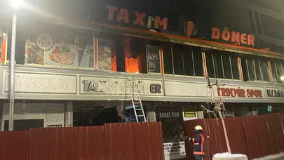 Van'da dönerci dükkanında yangın paniği