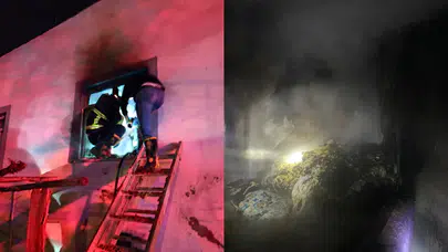 Siirt'te iki katlı evde yangın paniği