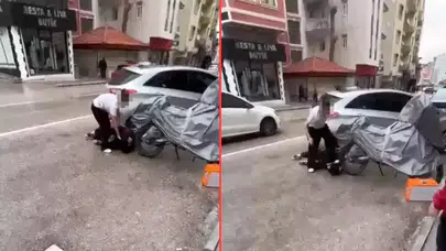 Kız öğrenciyi yere yatırıp ayağıyla yüzüne bastı