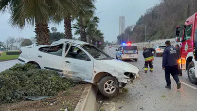 Samsun'da alkollü sürücü kaza yaptı : 4 kişi yaralandı