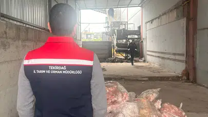 Tekirdağ Ergene'de 2 bin 800 kilogram sağlıksız hayvansal ürün imha edildi
