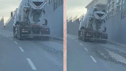 Adıyaman'da yola beton döken sürücüye 3 bin TL ceza