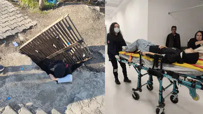 Diyarbakır'da gider mazgalı kaydı, genç kız bir buçuk metrelik çukura düştü