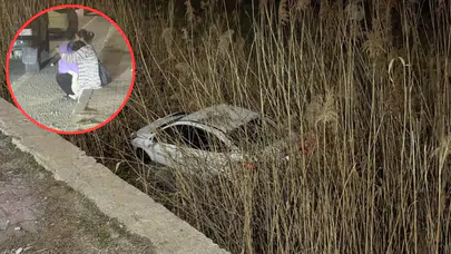 Iğdır'da otomobil sulama kanalına düştü