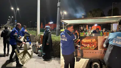 İzmir'de zabıta ekiplerinden seyyar satıcılara denetim