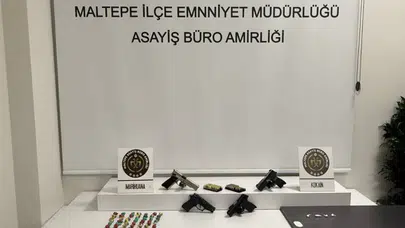 Maltepe’de uyuşturucu operasyonu : Manyetik kartlı zuladan silah, para ve uyuşturucu çıktı
