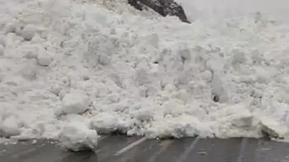 Hakkari'de çığ düştü : Çukurca yolunda sürücüler mahsur kaldı