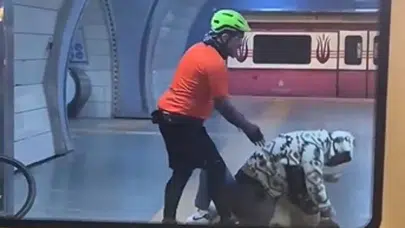 İstanbul metrosunda tekmeli yumruklu kavga