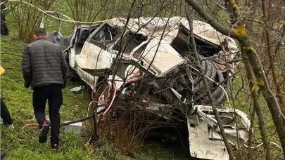 Ordu'da kaza : Minibüs fındık bahçesine yuvarlandı, sürücünün durumu ağır