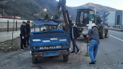 Kastamonu'da tarım aracının lastiği fırladı : Araç takla attı, 1 yaralı