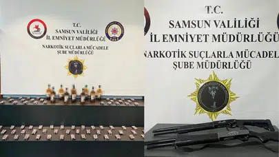 Samsun'da uyuşturucu ve ruhsatsız silah operasyonu : 10 şüpheli yakalandı