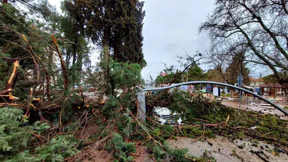 Tavas'ta şiddetli fırtına etkili oldu
