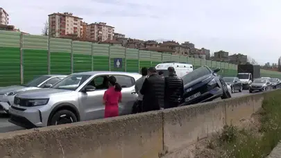 Kartal TEM bağlantı yolunda zincirleme kaza : 6 araç birbirine girdi, trafik felç oldu