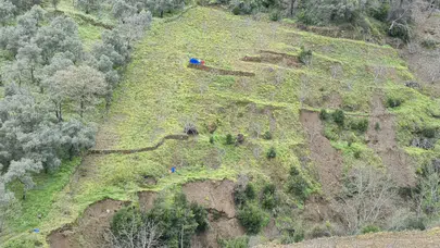 Aydın'da sağanak yağış sonrası heyelan oluştu