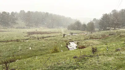 Bolu'da sıcaklıklar düştü, nisan ayında kar yağdı