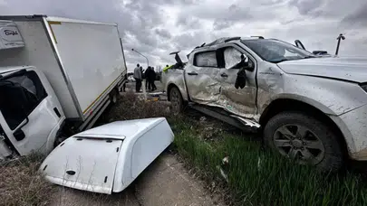 Konya'da Pick Up ile kamyonet çarpıştı : 2 yaralı