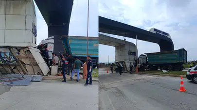 Osmaniye'de tır gişe kabinine çarptı : Kazada sürücü yaralandı