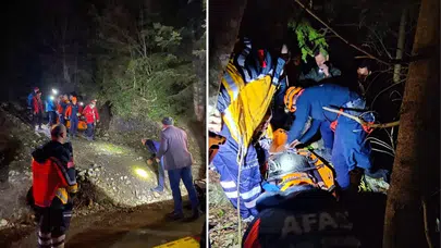 Uçurumdan düşen genç saatler sonra çıkarıldı