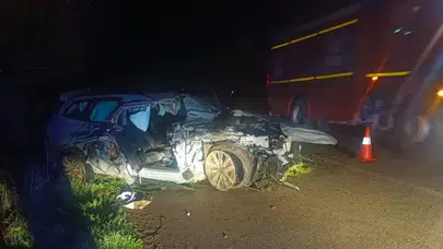 Afyonkarahisar'da feci kaza : Ağaca çarpan otomobilin sürücüsü öldü